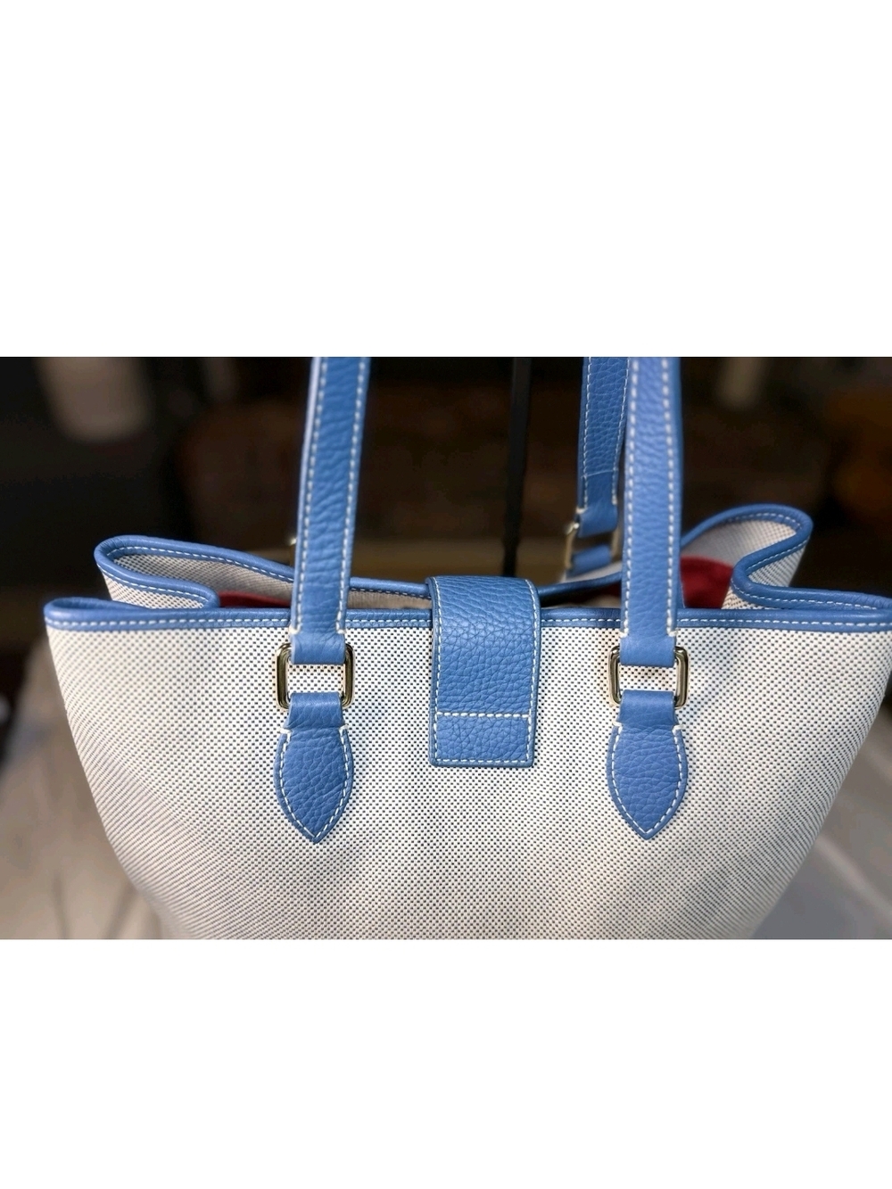 Dooney & Bourke Light Blue Trim Canvas Tote Bag - Women - Picture 4 of 11